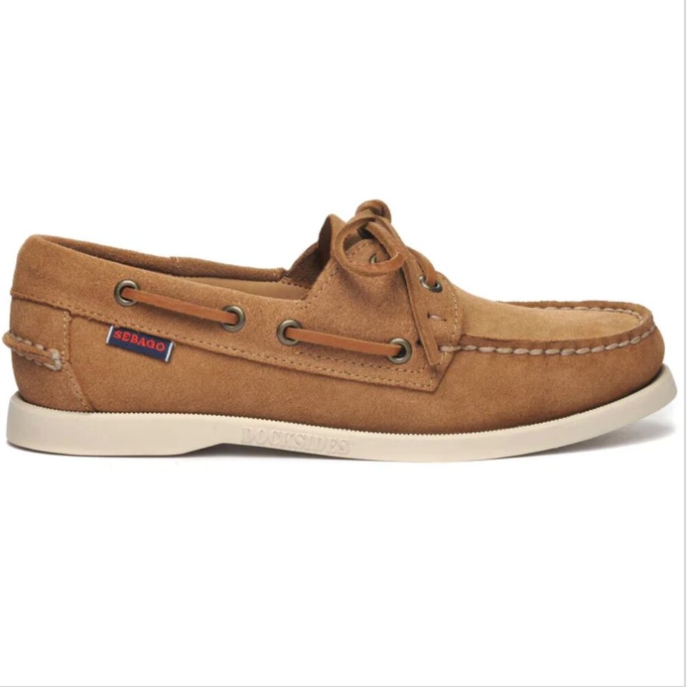 LIKE NEW Sebago Portland Roughout Woman's Boat Shoes, Size 10, Cognac Leather